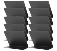 Abaodam 10pcs Reusable Acrylic Desktop Chalkboard Signs Black Erasable Message Boards with Easy to Wipe Surface for Office and Bar Use