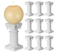 Abaodam 10pcs Roman Column Candle Holders Tabletop Decorations Miniature Pillar Stand for Home Office Desktop Landscape Vintage Style