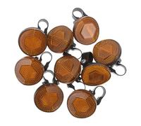 Abaodam 10pcs round Bicycle Reflectors for Night Riding, Weatherproof Plastic Cycling Reflectors for Enhanced Safety, Yellow Bike Accessories for Mountain Biking Outdoors