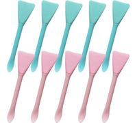 Abaodam 10pcs Silicone Facial Mask Brush Dual-ended Mask Applicator Tools for Precise Eye and Nose Area Application Soft Silicone Material Pink and Blue Colors
