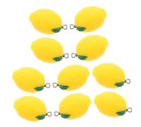 Abaodam 10pcs Simulated Lemon Pendant Cute Lemon Keychain Charm for Jewelry Making Bracelet Craft Charm Artificial Citrus Fruit for Necklace Earring Diy Crafts