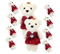 Abaodam 10pcs Soft Plush Bear Doll for Bouquet Decoration Wedding Car Flowers Home Ornament Cute Stuffed Animal Gift for Valentines Birthday Anniversary