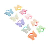 Abaodam 10pcs Sparkly Butterfly Hair Ties for Little, Soft Sequined Nonwoven Nylon Elastic Bands with Shiny Design, Versatile Use for Everyday Hair Styling