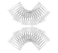 Abaodam 10pcs Stainless Steel Veil Hair Combs for Women 7 Tooth Design, Secure Hold and Versatile Use, Elegant White Side Combs for Wedding and Crafting