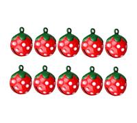 Abaodam 10Pcs Strawberry-shaped Pet Bells Iron Jingle Pendants for Dog Collars DIY Accessories Red Cute Cartoon Design for Cats and Puppies