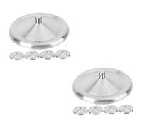 Abaodam 10pcs Sturdy Stainless Steel Cup Lid Protective Mug Cap for Tea Cup Dust Lid Accessory for Travel Mug Leakproof Use