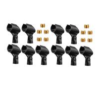 Abaodam 10pcs Universal Microphone Clip Holders with Copper Threaded Clips and Connectors, Large Size Mic Holder Clamps Compatible with Wireless Mics for Streaming and Studio Use