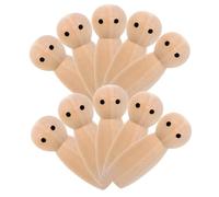 Abaodam 10pcs Unpainted Wooden Peg Dolls DIY Craft Kit for Adults Natural Blank Wooden Peg People for Creative Painting and Home Decoration Wood Figures for Imaginative Play and