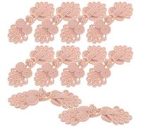 Abaodam 10pcs Vintage Chinese Knot Buttons for Sewing, Handwoven Seven-Pearl Cloth Buttons, Lotus Pink 6.5x2.2cm, Suitable for Cheongsam, Hanfu, and Craft Garments