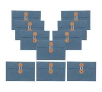 Abaodam 10pcs Vintage Kraft Paper Document Pouch Envelopes with String Closure, Thickened Storage Bags for Daily Use and School Subjects, Classic Black Postcard Envelopes