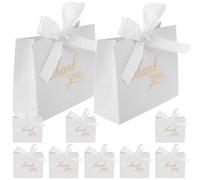 Abaodam 10pcs White Paper and Polyester Candy Boxes for Presents with Multi-functional Design, for Birthday Parties and Large-scale Weddings, Creating Romantic and Enchanting Ambiance