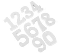 Abaodam 10pcs White Wooden Number Decor, Precision Cut and DIY Painted Synthetic Material, for Wedding and Shower Party Decorations, Photo Decor and Garden Party Supplies