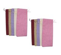 Abaodam 10pcs Wine Drawstring Bags Set Multi-Color Burlap Wine Bottle Cover Bags with Dustproof Closure and Sparkling Packaging in UK