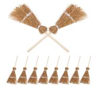 Abaodam 10pcs Witch Broom Hair Clips Mini Handmade Wooden and Iron Barrettes with Strong Hold and Comfortable Fit for Everyday Styling and Party Accessories