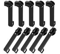 Abaodam 10Pcs Zipper Slider Replacement, Nylon Pulls for Jackets, Bags, and Outdoor Equipment, Black, Suitable for Travel and Everyday Use