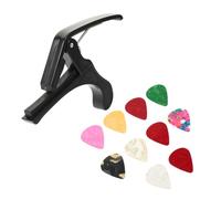 Abaodam 11pcs Guitar Capo Clamp Set with Plastic Multi-function Capo and Random Color Picks for Acoustic, Electric Guitar and Ukulele Tuning Accessories