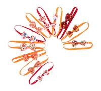 Abaodam 11pcs Pet Bow Tie for Dogs and Kittens Autumn Maple Leaf Pumpkin Print Halloween Thanksgiving Day Decor Includes Pet Ribbons and Collar Bowties for Cat Puppy Grooming