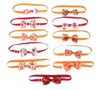 Abaodam 11pcs Pet Bow Tie Halloween Pumpkin Print Dog Bow Tie for Cats Kitten Collar Pet Neck Decor Puppy