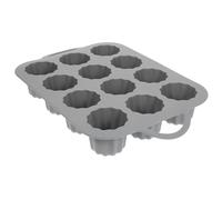 Abaodam 12 Cup Nonstick Bakeware Silicone Muffin Baking Mold Cylindrical Shape Elegant Lace Decor Easy to Clean Easy to Release for Making Mini Cakes and Baking