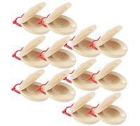 Abaodam 12 pcs Wooden Castanets for Smooth Finger Castanet Music Instruments Comfortable Grip Early Education for Boys and Color Gift Choice