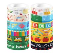 Abaodam 12 Rolls DIY Crafts Washi Tape Multi-functional Adhesive Tapes Decorative Scrapbook Cartoon Stickers for Handbook