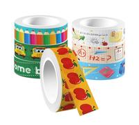 Abaodam 12 Rolls Washi Tape Decorative Craft Tapes 12 Rolls Self-adhesive Sticker for Back to School