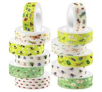 Abaodam 12 Rolls Washi Tape Insect Butterfly Dragonfly Prints DIY Scrapbooking Decorative Craft Tape Set for Notebook and Paper Crafts