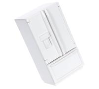 Abaodam 12 Scale Miniature Dollhouse Fridge Model, Vintage White Double Door Mini Refrigerator for Dollhouse Decoration, Mini Furniture Accessory for Doll Play