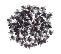 Abaodam 120pcs Realistic Fake Flies Prank for Halloween and April Fools Day Party Decorations Reusable Small Plastic Simulation Trick Insects for Practical Jokes and Photo Props