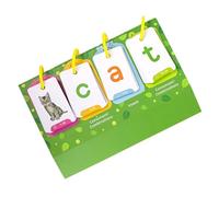 Abaodam 129pcs Early Learning Visual Word Flash Cards Set with Desktop Stand and 4 Rings, Montessori Educational Language and Word Building Cards for Preschool ’S Reading and Spelling