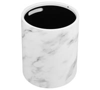 Abaodam 12l Bathroom Kitchen Trash Can Wastebasket White Marble Pattern Pp Material Simple Shape Fashion Style Sorting Garbage Not Easy to Deform for Small Spaces under Counters