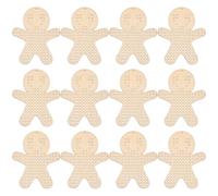 Abaodam 12pcs 10x8.3cm Wooden Gingerbread Man Cross Stitch Blanks DIY Embroidery Sheets Christmas Hanging Ornaments Craft Supplies for Holiday Decorations