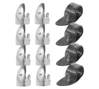 Abaodam 12pcs Celluloid Guitar Picks Set Including 4 Black Thumb Picks and 8 Silver Finger with Holes for Acoustic Electric Bass and Ukulele Fingerstyle Playing