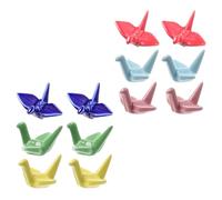 Abaodam 12pcs Ceramic Japanese-Style Paper Crane Chopsticks Rest Set with Smooth Surface for Holding Spatulas and Spoons, Reusable Chopstick Holder for Dining Table and Kitchen