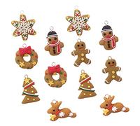 Abaodam 12pcs Christmas Tree Pendants Creative Hanging Ornaments Cartoon Gingerbread Man Design Christmas Accessories for Tree Decorations