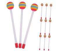 Abaodam 12pcs Colorful Drumsticks Soft Foam Head Plastic Handles for Boys and Girls Musical Instruments Rainbow Drum Mallets for Home and School Percussion Use