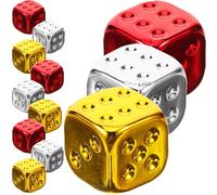 Abaodam 12pcs Dice Valve Stem Caps Universal Thread Truck Tire Air Caps Red Gold Silver Tyre Dust Covers for Car Motorcycle Bike Wheels