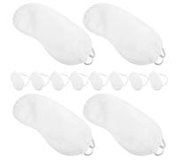 Abaodam 12pcs Disposable White Sleeping Eye Masks Lightweight Polyester Eye Covers Comfortable to Wear Prevents Moving or Falling for Home and Meetings