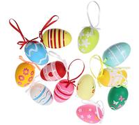 Abaodam 12pcs Easter Egg Dye Decorations Felt Easter Eggs Hanging Decorations Tree Ornaments Diy Party Supplies