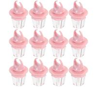 Abaodam 12pcs Empty Lip Gloss DIY Tubes with Ring Shaped Design, Sturdy Plastic Refillable Lip Balm Containers for Easy Storage and Creative Makeup Use