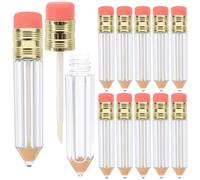 Abaodam 12pcs Empty Pencil Tubes Refillable Lip Gloss Tubes Plastic Pencil Shaped Odor-free Reusable for Women Creating Lipstick by Yourself