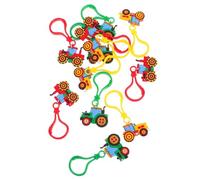 Abaodam 12pcs Farm Vehicle Keychains Set - Mini Tractor, Construction Truck Accessories - Boys’ Birthday, Easter Spring Party Favors, Classroom Rewards, Harvest Season