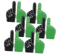 Abaodam 12pcs Foam Fingers Cheerleading Props for Sports Fans EVA Foam Hand Cheer Props in Green and Black Party Favors for Basketball Football Baseball Tennis Events