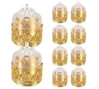 Abaodam 12pcs Golden European Style Small Candy Boxes Plastic Storage Boxes for Wedding Candy Favour Party Storage and Desk Decor