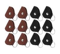Abaodam 12pcs Guitar Pick Pouch Keychain Holder Portable Pu Leather Wide Compatibility Elegant Design with Keyring for Travel and Daily Practice by Guitarists