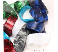 Abaodam 12pcs Guitar Thumb Finger Picks Nail Plectrums for Bass and Acoustic Guitar Ultra-thin Lightweight Finger Protectors Multi-color with Red White Black Light Blue Dark Blue Green