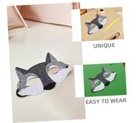Abaodam 12pcs Half Face Mask Face Mask Wolf Party Favors Halloween Felt Grey