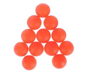 Abaodam 12pcs Indoor Practice Golf Balls Orange Lightweight Soft Feel Training Aids for Exercise Field and Outdoor Use Great Visibility for Approach and Full Shots