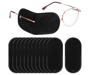 Abaodam 12Pcs Large Black Reusable Eye Patches for Lazy Eye Amblyopia Treatment Non-Woven Fabric Glasses Patches for and Adults
