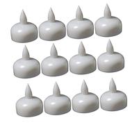 Abaodam 12PCS LED Floating Candle Waterproof Decorative Candle Light Cold White Flashing for Swimming Pool Spa Bathtub Automatically Turns Water Plastic Tea Lights Remote Control